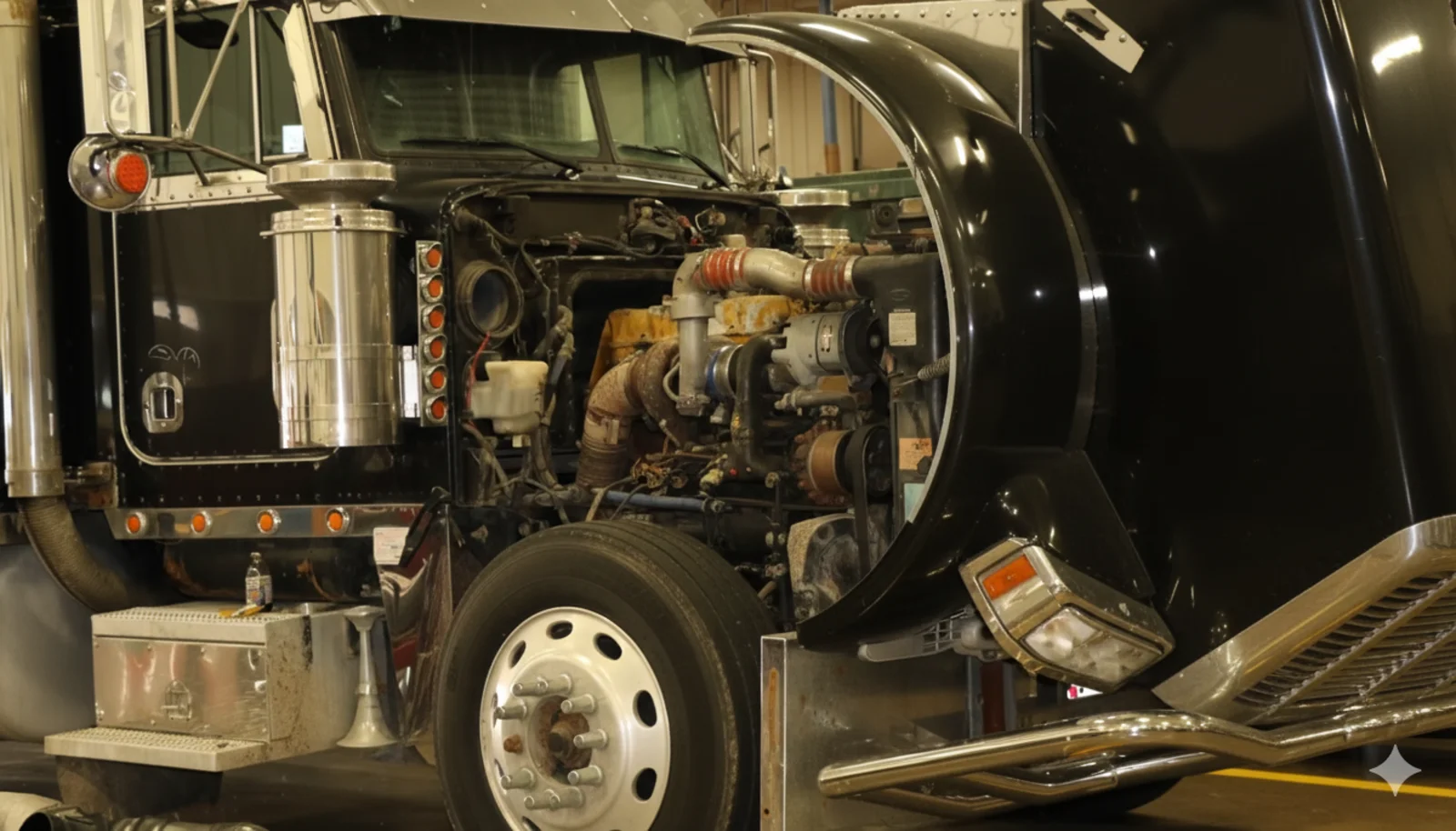 Mobile diesel mechanic providing emergency roadside assistance